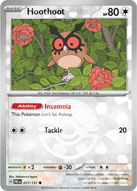 Hoothoot 77/131 Poké Ball Holo Common - MissingNo.