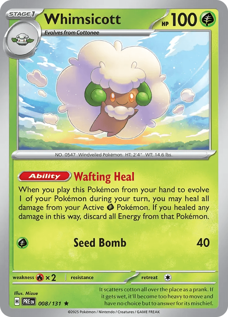 Whimsicott 8/131 Holo Rare - MissingNo.
