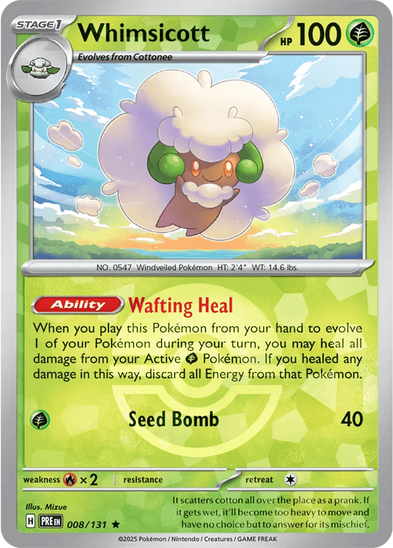Whimsicott 8/131 Poké Ball Holo Rare - MissingNo.