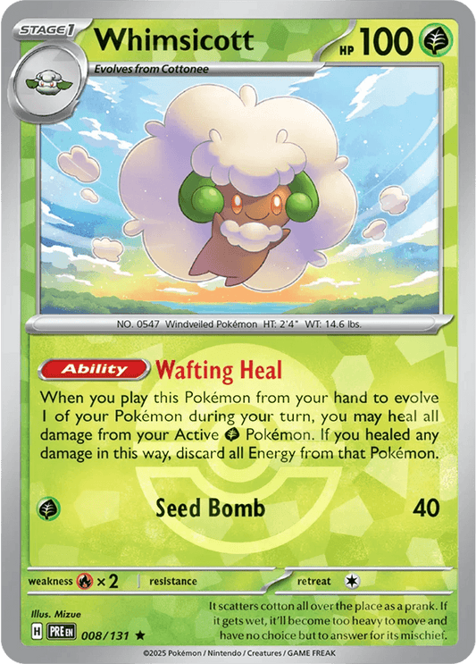Whimsicott 8/131 Poké Ball Holo Rare - MissingNo.