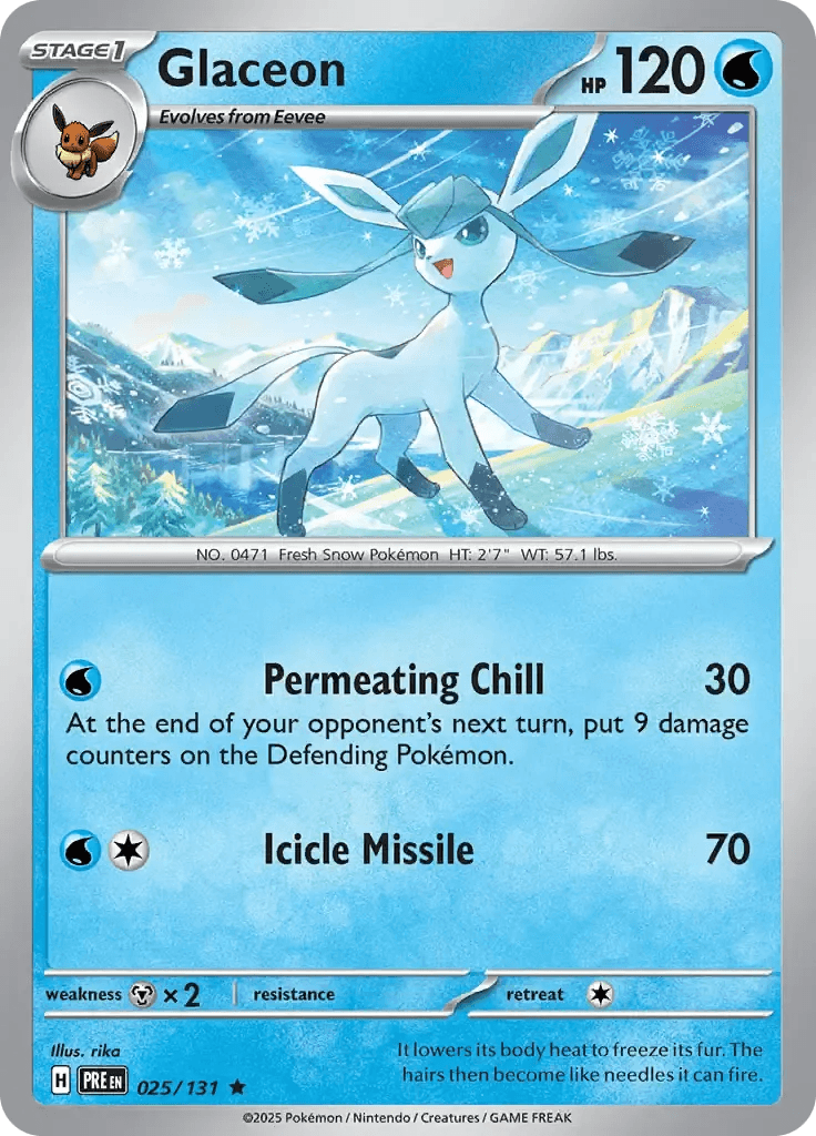 Glaceon 25/131 Holo Rare - MissingNo.