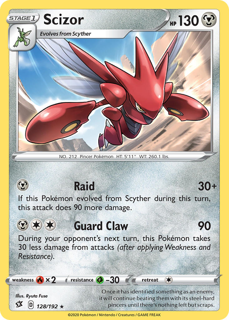 Scizor 128/192 Non-Holo Rare - MissingNo.
