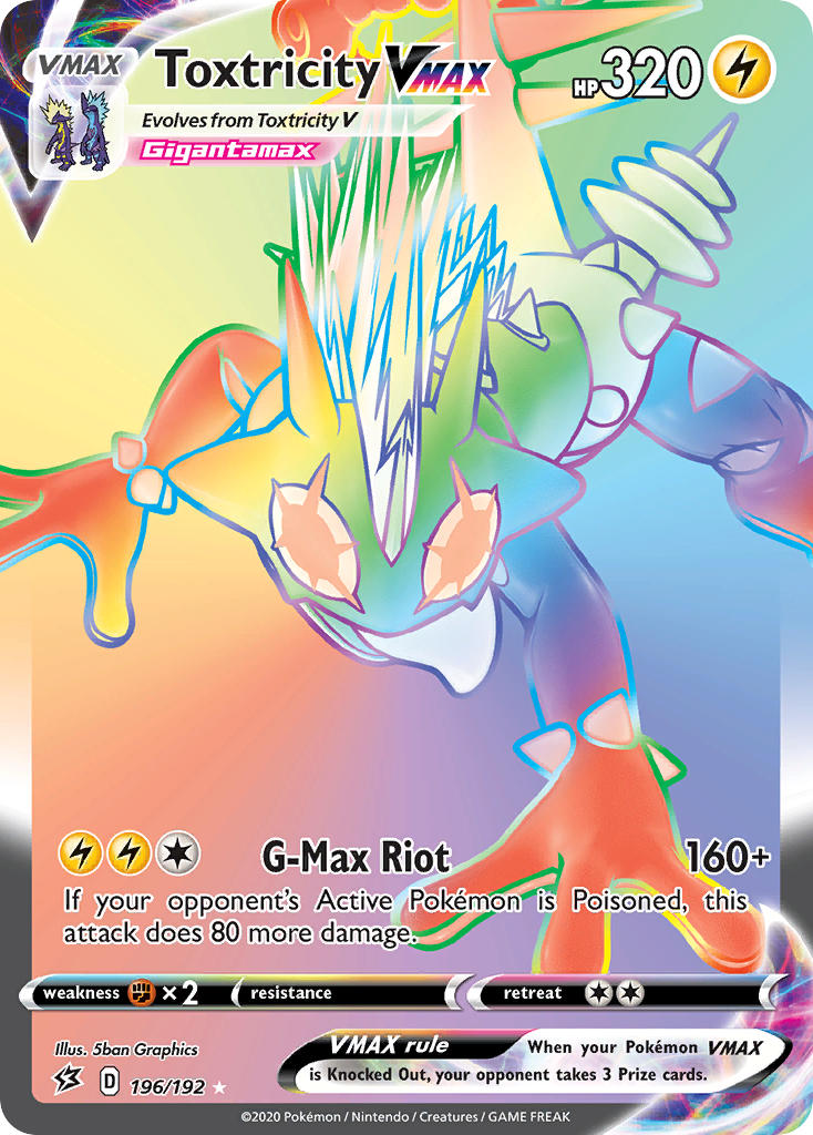 Toxtricity VMAX 196/192 Rainbow Secret Rare VMAX - MissingNo.