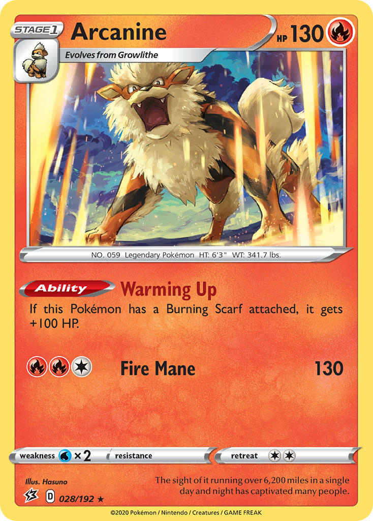 Arcanine 028/192 Reverse Rare - MissingNo.