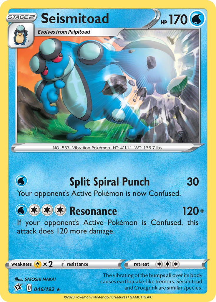 Seismitoad 046/192 Reverse Rare - MissingNo.