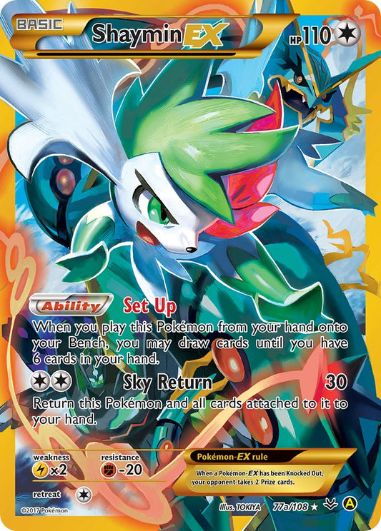 Shaymin EX 77a/108 Yellow A Alternate art Premium Trainer's XY Collection Exclusive - MissingNo.