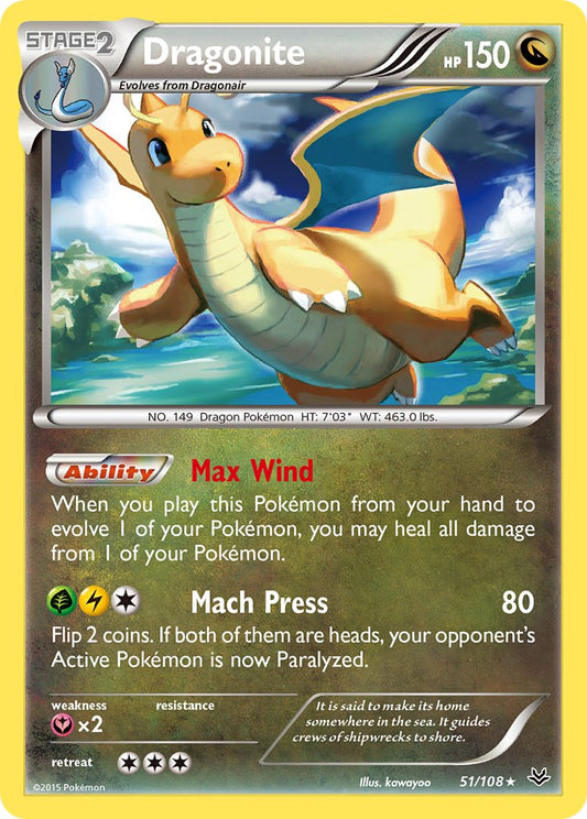 Dragonite 51/108 Non-Holo Rare - MissingNo.