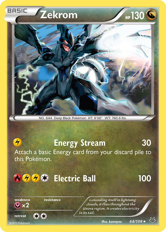 Zekrom 64/108 Holo Rare - MissingNo.