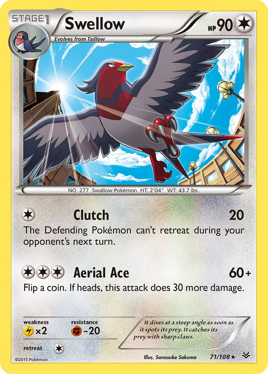 Swellow 71/108 Reverse Rare - MissingNo.