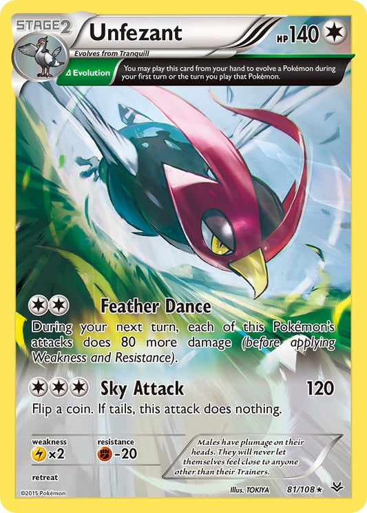 Unfezant 81/108 Reverse Rare - MissingNo.