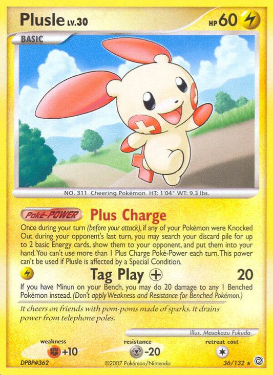 Plusle 36/132 Reverse Rare - MissingNo.