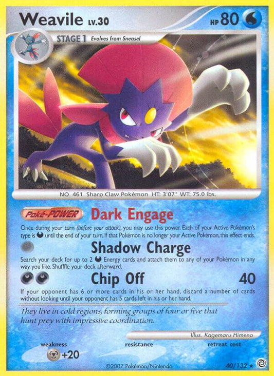 Weavile 40/132 Gold Snowflake Stamp Pokémon Countdown Calendar Exclusive - MissingNo.