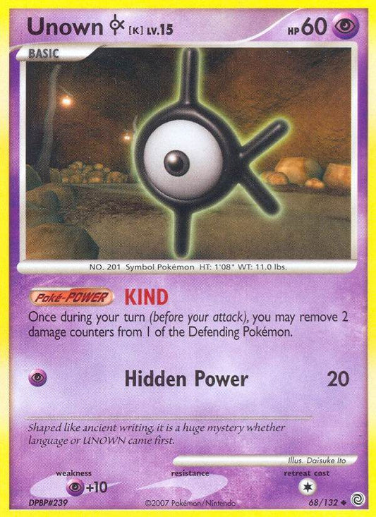 Unown K 68/132 Uncommon - MissingNo.