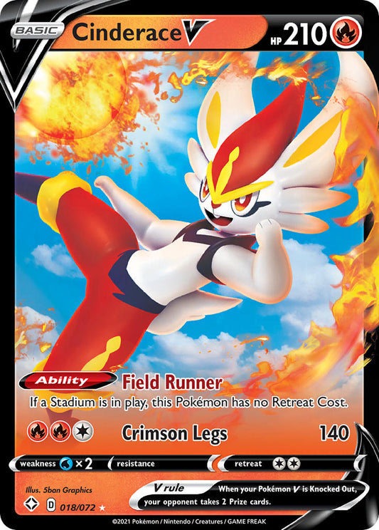 Cinderace V 18/72 Holo Rare V