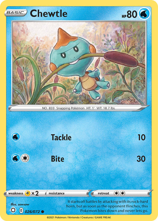 Chewtle 26/72 Reverse Common