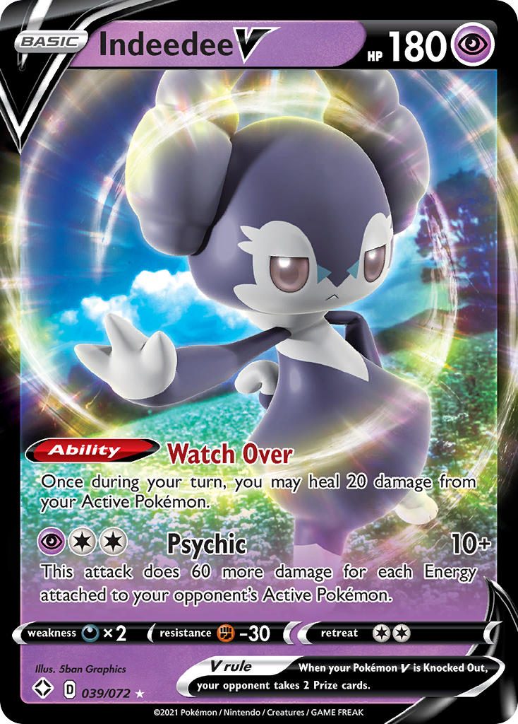 Indeedee V 39/72 Holo Rare V