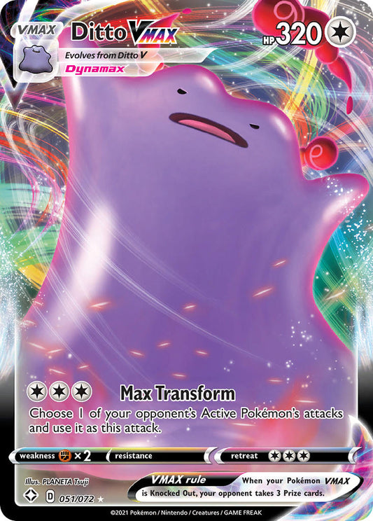 Ditto VMAX 51/72 Holo Rare VMAX