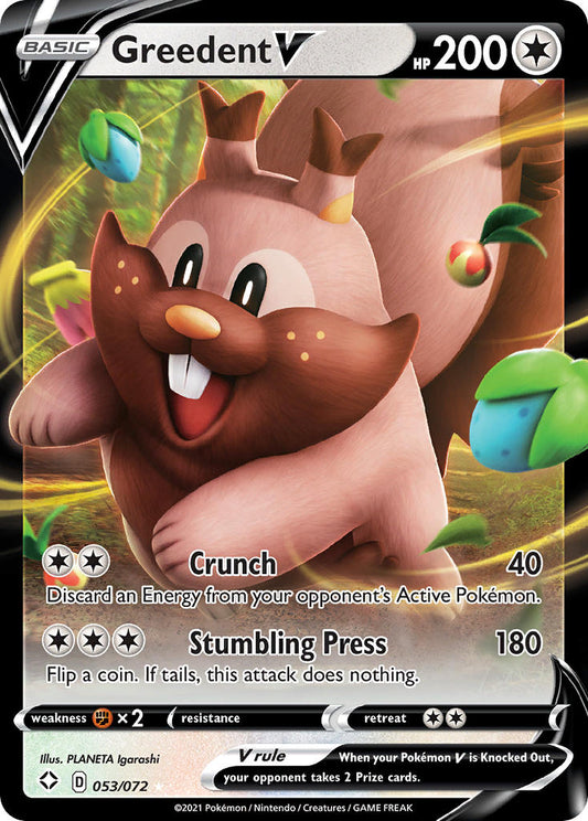 Greedent V 53/72 Holo Rare V