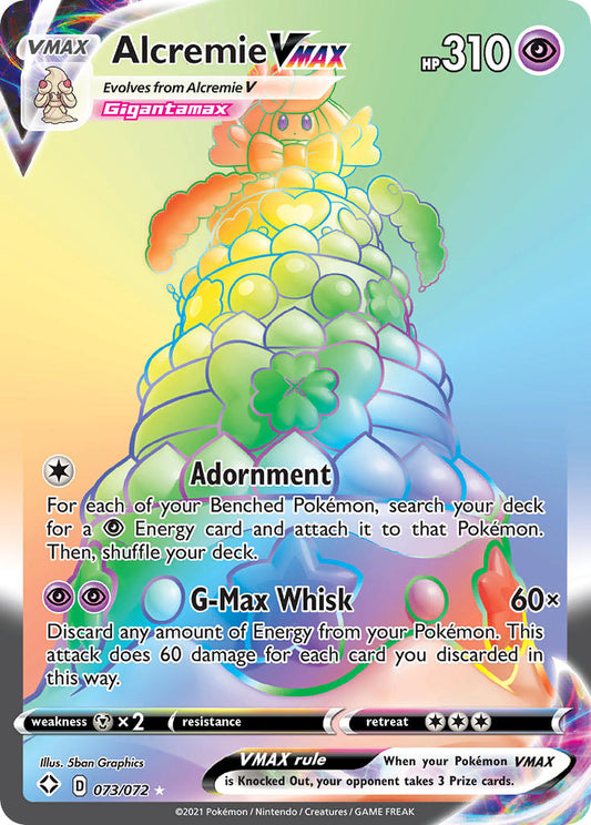 Alcremie VMAX 73/72 Rainbow Secret Rare VMAX