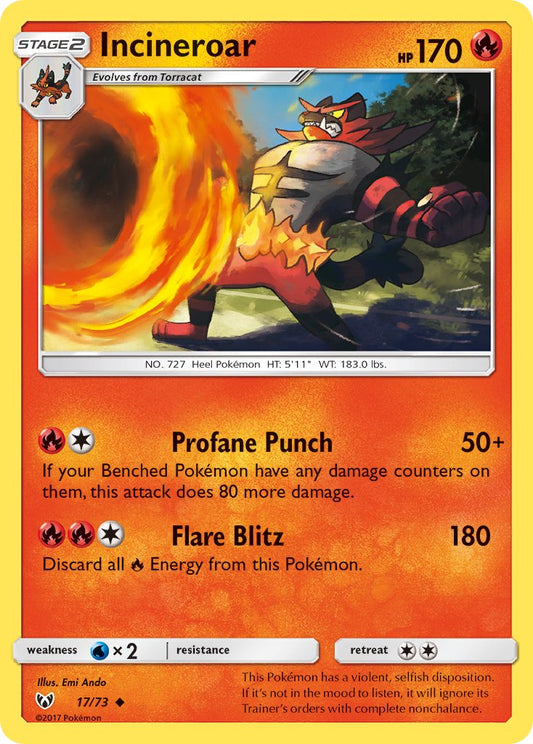 Incineroar 17/73 Reverse Uncommon - MissingNo.