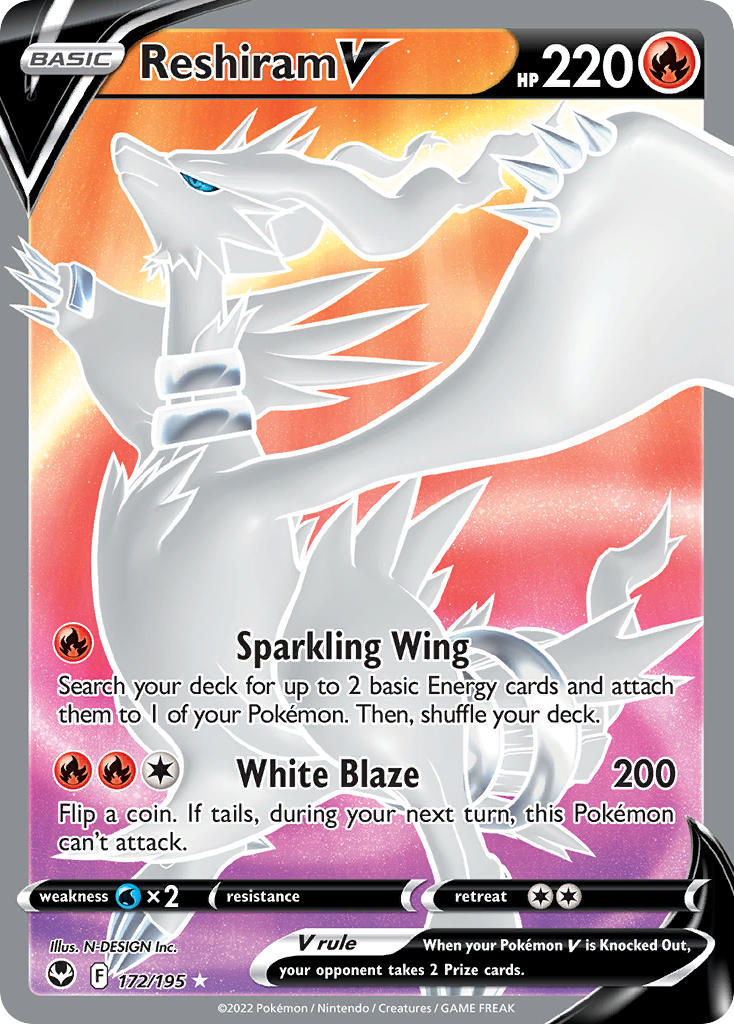 Reshiram V 172/195 Holo Ultra Rare V