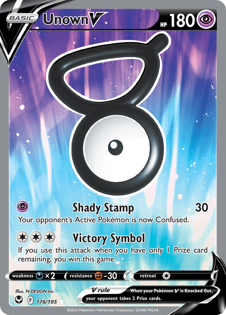 Unown V 176/195 Holo Ultra Rare V