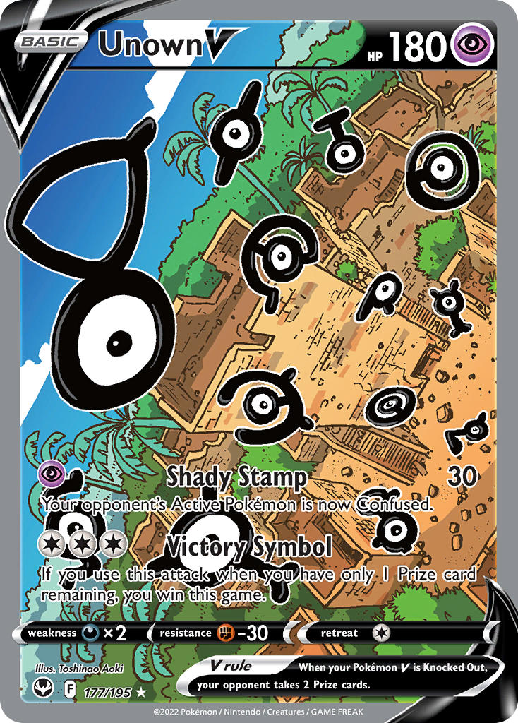 Unown V 177/195 Holo Ultra Rare V