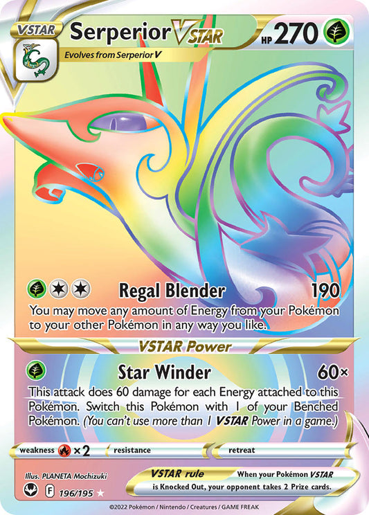 Serperior VSTAR 196/195 Rainbow Secret Rare VSTAR