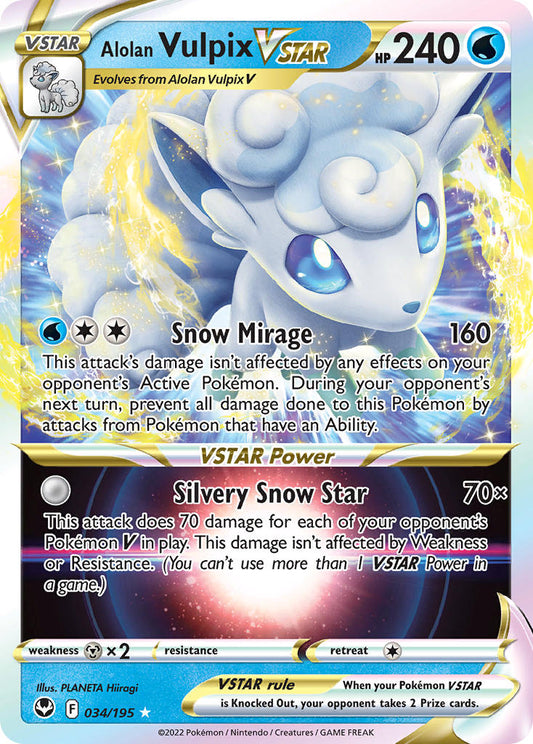 Alolan Vulpix VSTAR 34/195 Holo Rare VSTAR