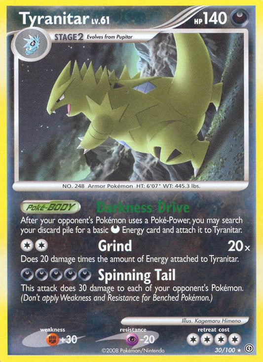 Tyranitar 30/100 Reverse Rare - MissingNo.