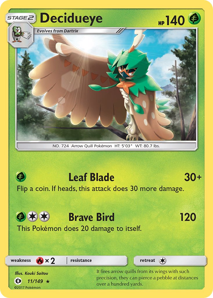 Decidueye 11/149 Reverse Holo Pokémon League Sun & Moon Season 1 Promo (February 2017) - MissingNo.