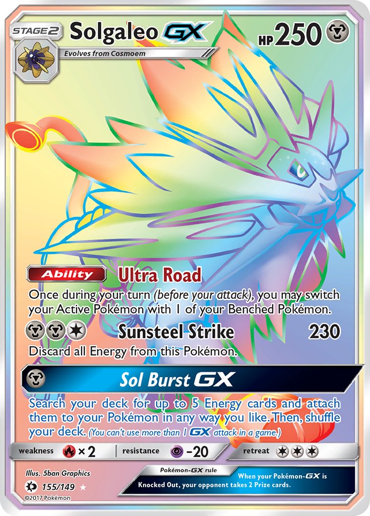 Solgaleo GX 155/149 Rainbow Secret Rare GX - MissingNo.