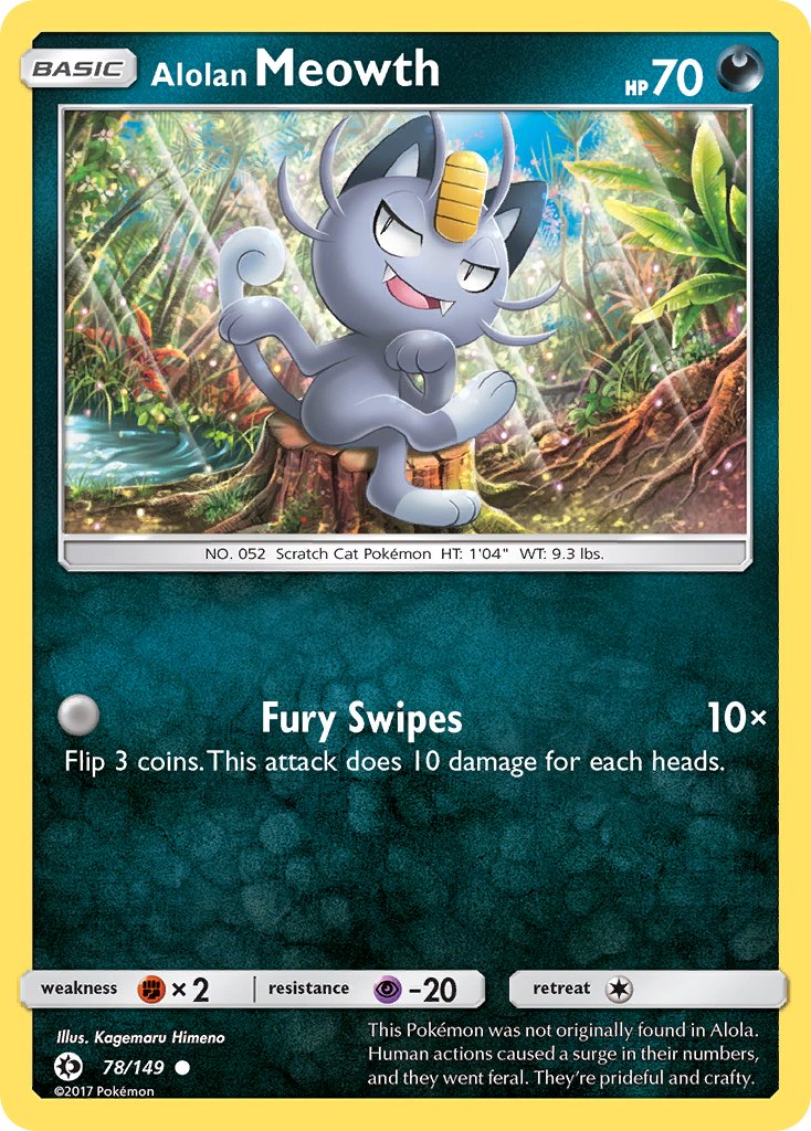 Alolan Meowth 78/149 Reverse Common - MissingNo.