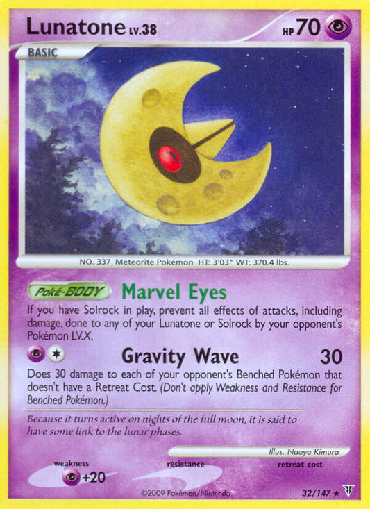 Lunatone 32/147 Reverse Rare - MissingNo.