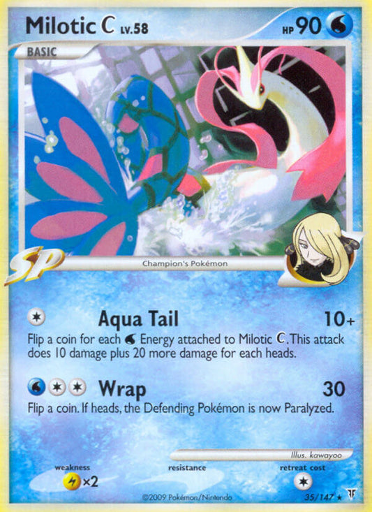 Milotic C 35/147 Crosshatch Holo Pokémon League Cynthia Season (December 2009) - MissingNo.