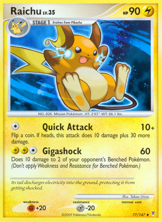 Raichu 77/147 Reverse Uncommon - MissingNo.