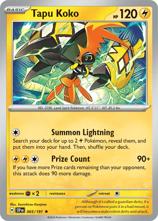 Tapu Koko 65/191 Holo Rare - MissingNo.