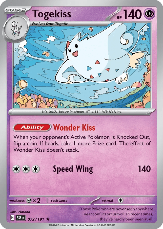 Togekiss 72/191 Holo Rare - MissingNo.