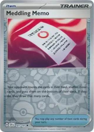 Meddling Memo 181/191 Reverse Uncommon - MissingNo.