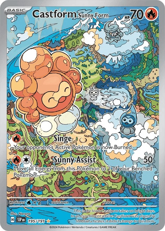 Castform Sunny Form 195/191 Illustration Rare - MissingNo.