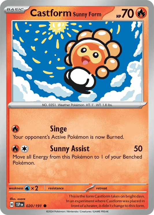Castform Sunny Form 20/191 Common - MissingNo.