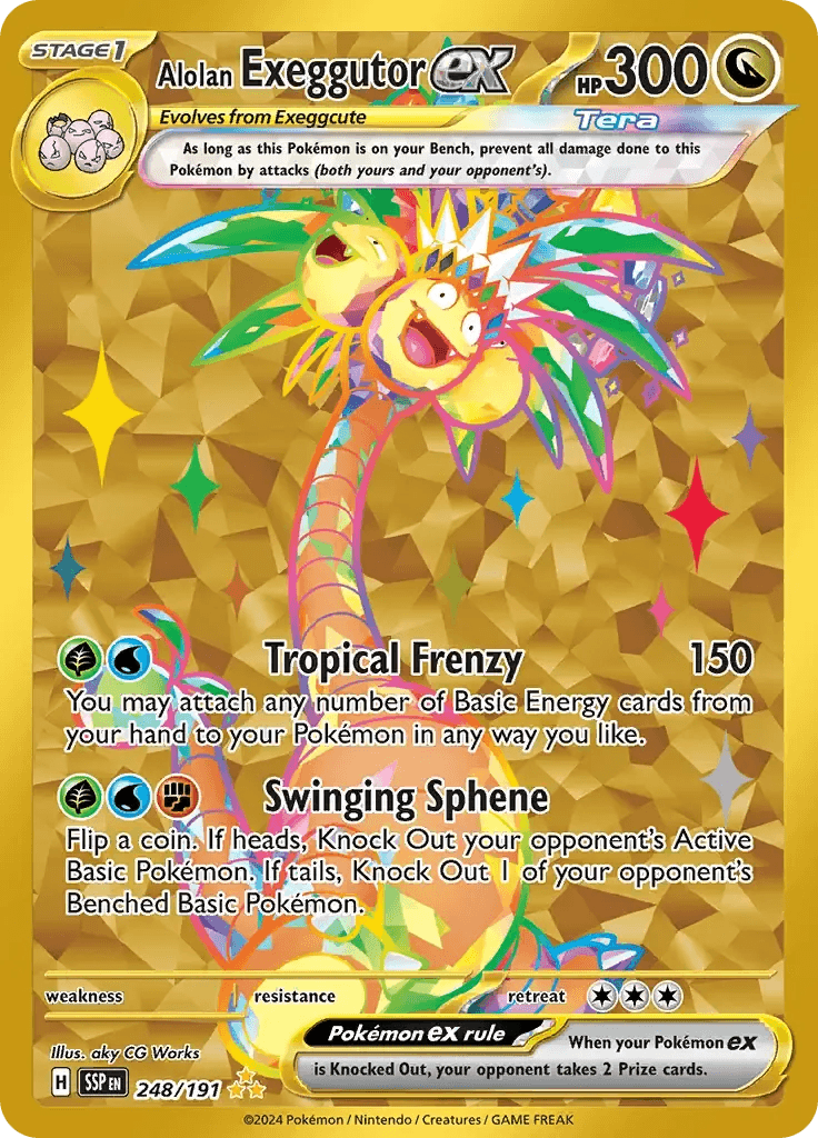 Alolan Exeggutor ex 248/191 Gold Hyper Rare ex - MissingNo.