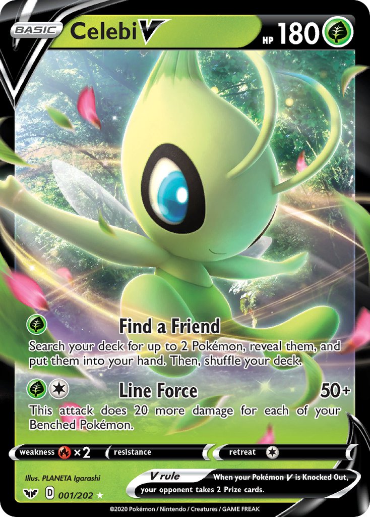 Celebi V 001/202 Holo Rare V - MissingNo.