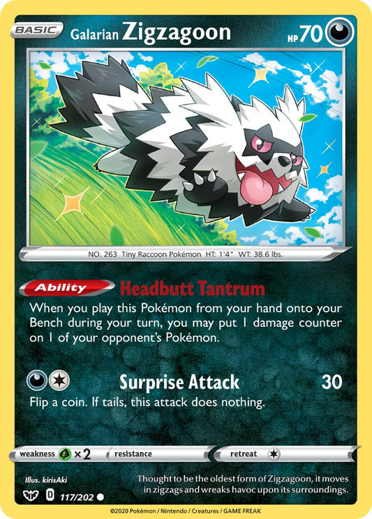 Galarian Zigzagoon 117/202 Reverse Common - MissingNo.
