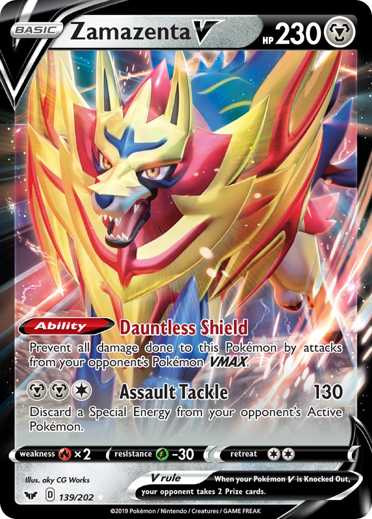 Zamazenta V 139/202 Holo Rare V - MissingNo.