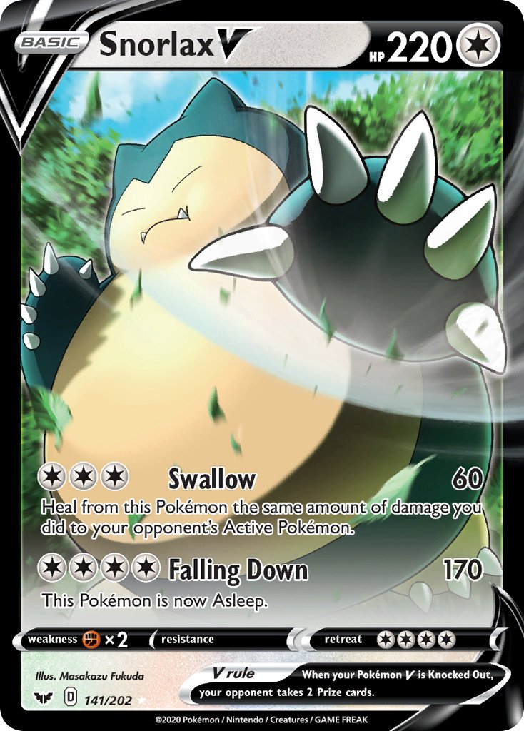 Snorlax V 141/202 Holo Rare V - MissingNo.