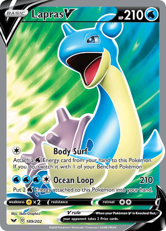 Lapras V 189/202 Holo Ultra Rare V - MissingNo.