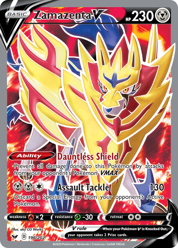 Zamazenta V 196/202 Holo Ultra Rare V - MissingNo.