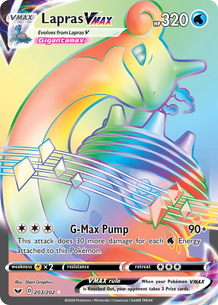 Lapras VMAX 203/202 Rainbow Secret Rare VMAX - MissingNo.