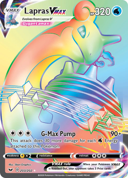 Lapras VMAX 203/202 Rainbow Secret Rare VMAX - MissingNo.
